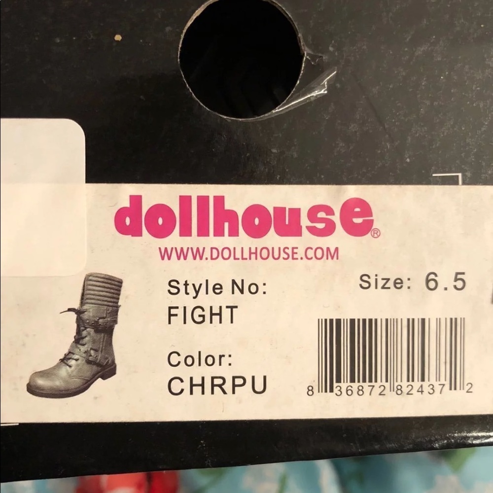Grey combat boots